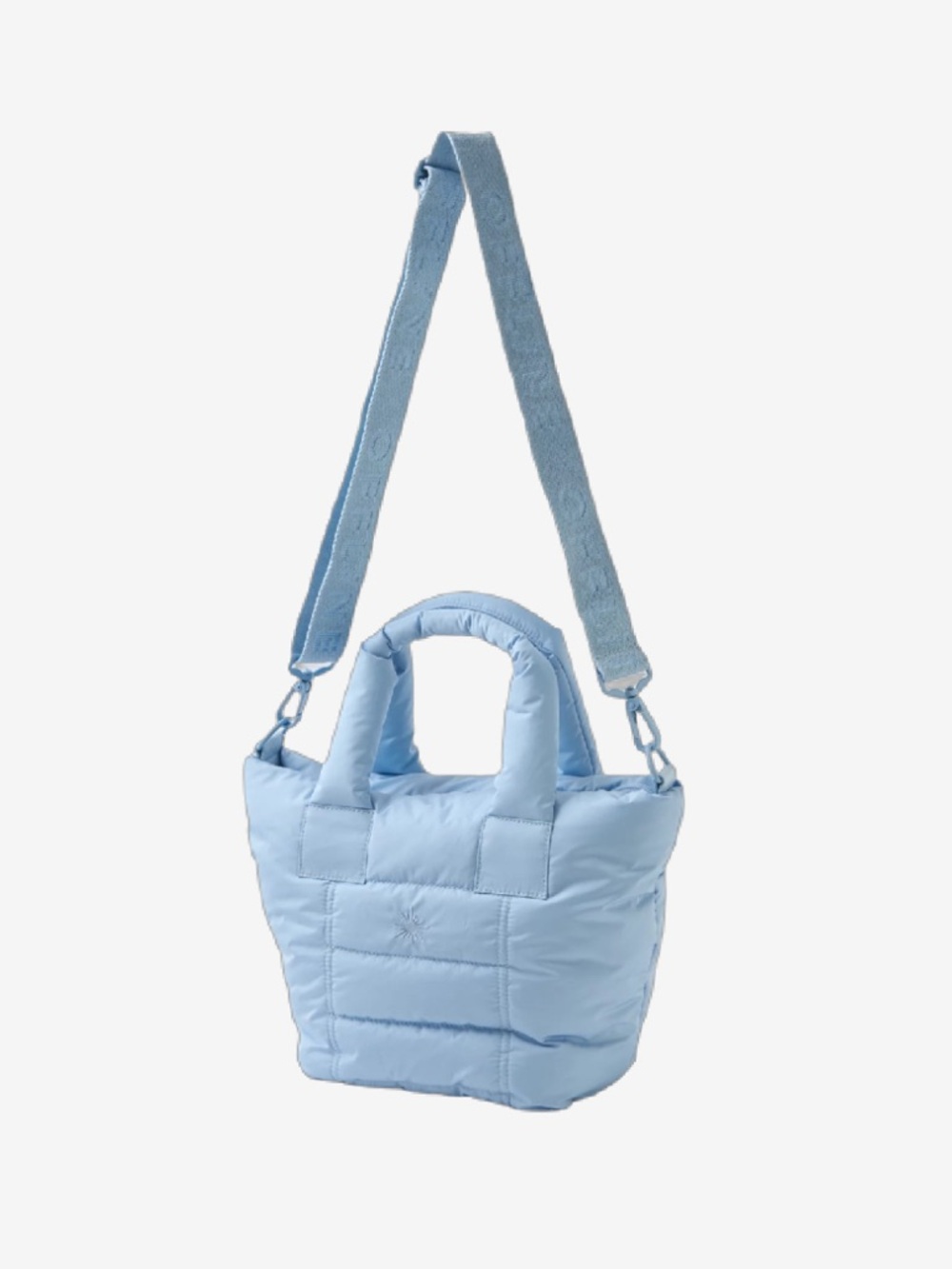 Pale Blue Quilted Puffer Tote